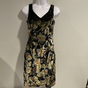 Vintage Andrea Polizzi Rex Lester Dark Floral Velvet Whimsigoth Mini Dress Sz 2